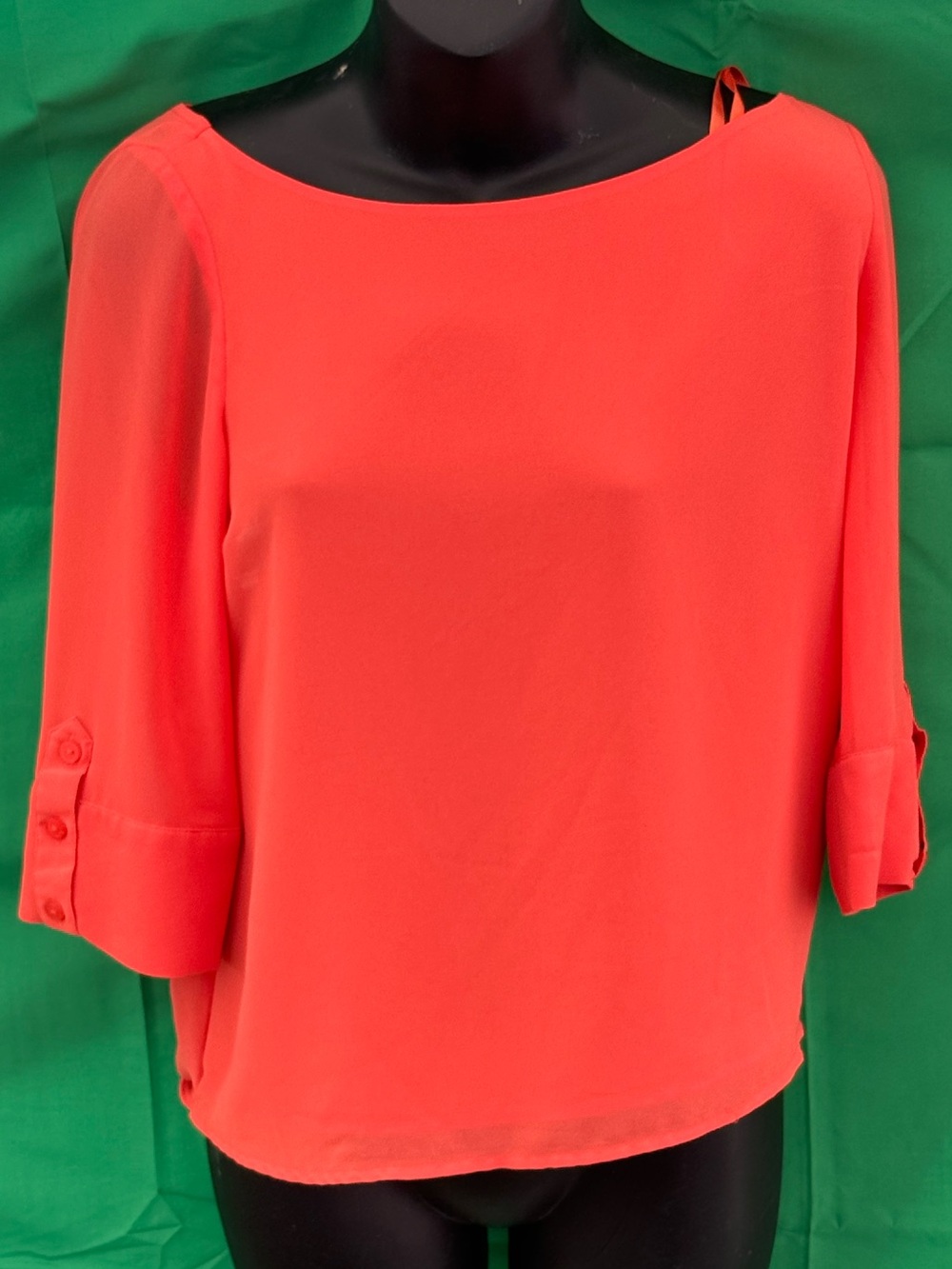 Naked Zebra Bright Coral Boatneck Blouse